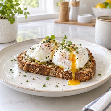 Poached eggs on wholemeal toast